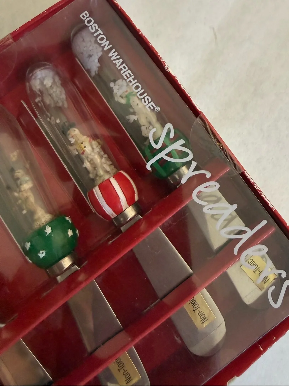 Boston Warehouse Holiday Snowman Spreaders - Red, Green, White